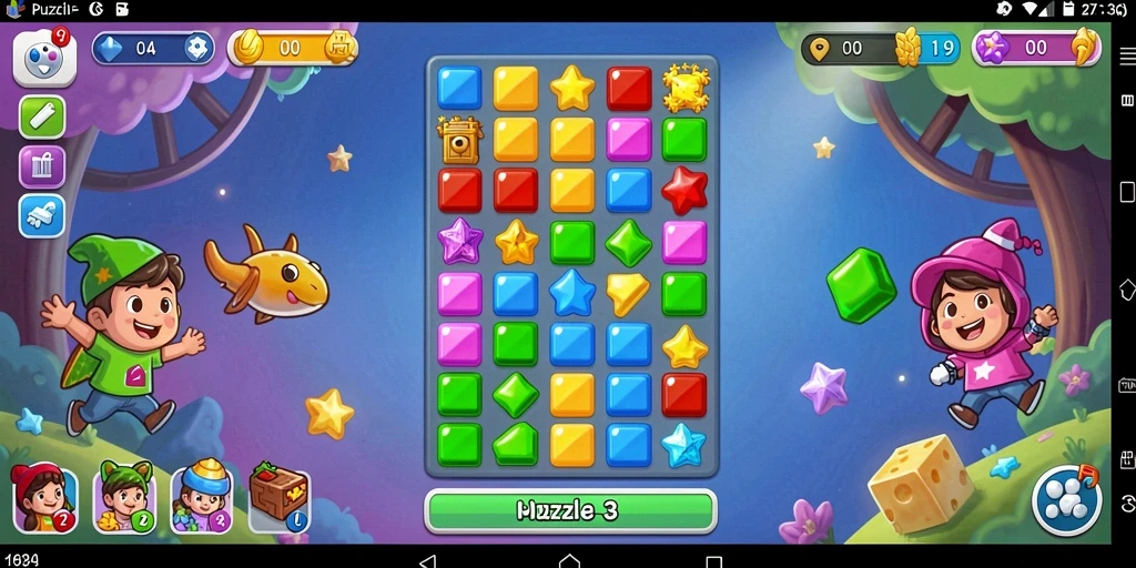 Tangkapan layar menunjukkan gameplay seru untuk mencocokkan objek.