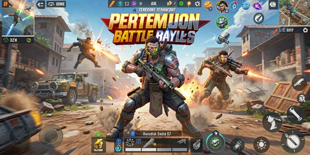 Tangkapan layar gameplay intens dari 33ZK dalam pertempuran Battle Royale.