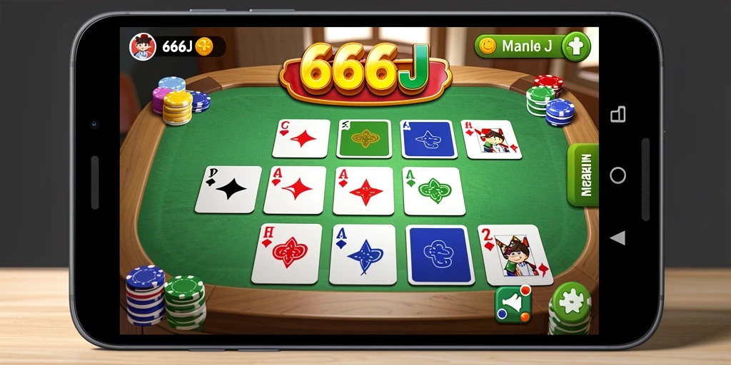 Gameplay seru Gaple di dalam 666J, bersaing dengan teman.