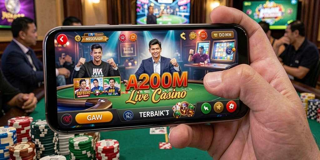Tampilan gameplay Live Casino A200M yang mendebarkan dan interaktif.