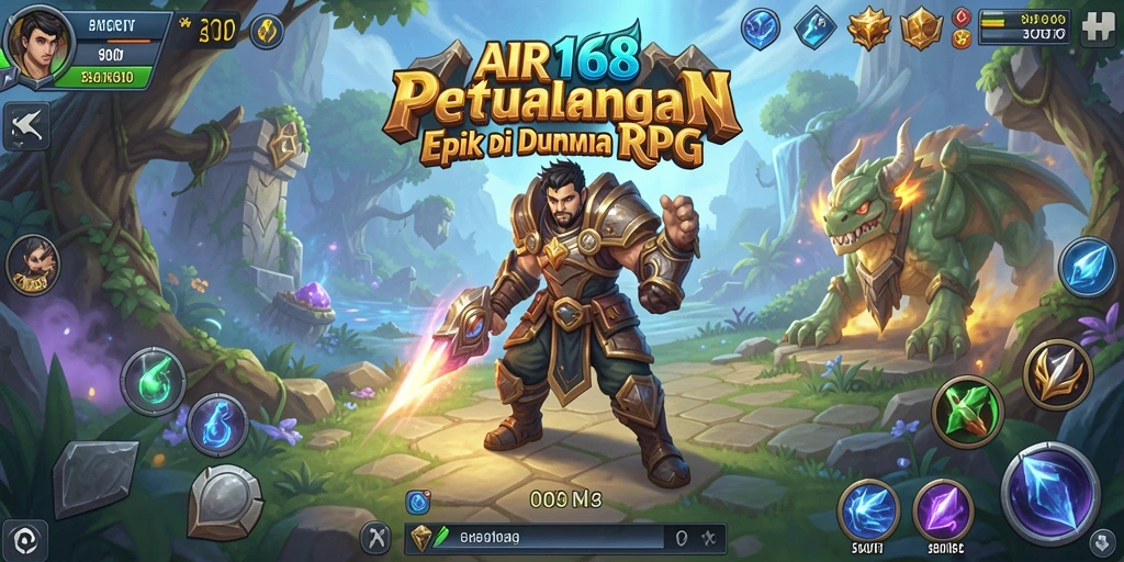 Screenshot utama AIR168 menampilkan pertarungan RPG yang seru dan grafik yang memukau.
