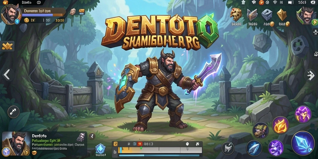 Screenshot gameplay DENTOTO menampilkan aksi pertempuran seru di dunia RPG.