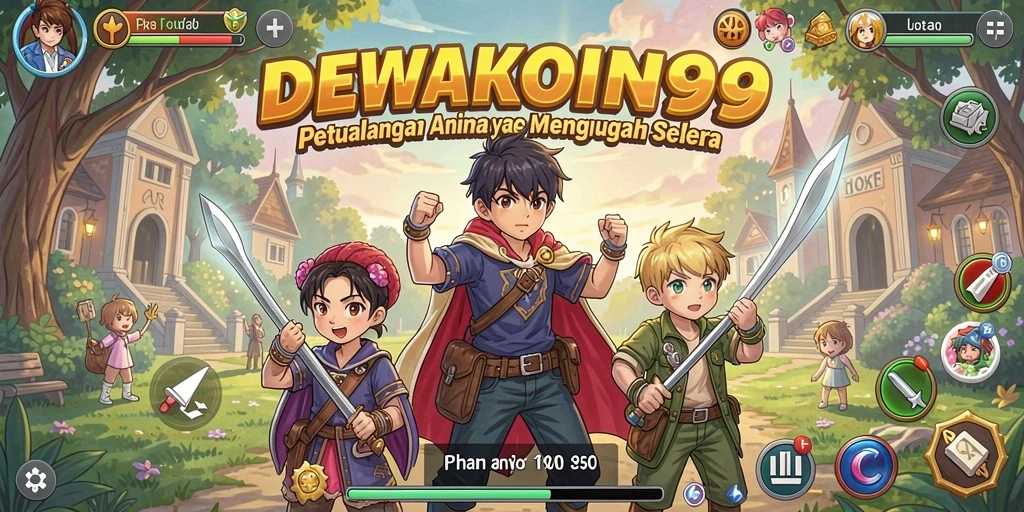 Screenshot DEWAKOIN99 menampilkan aksi seru karakter Anime.