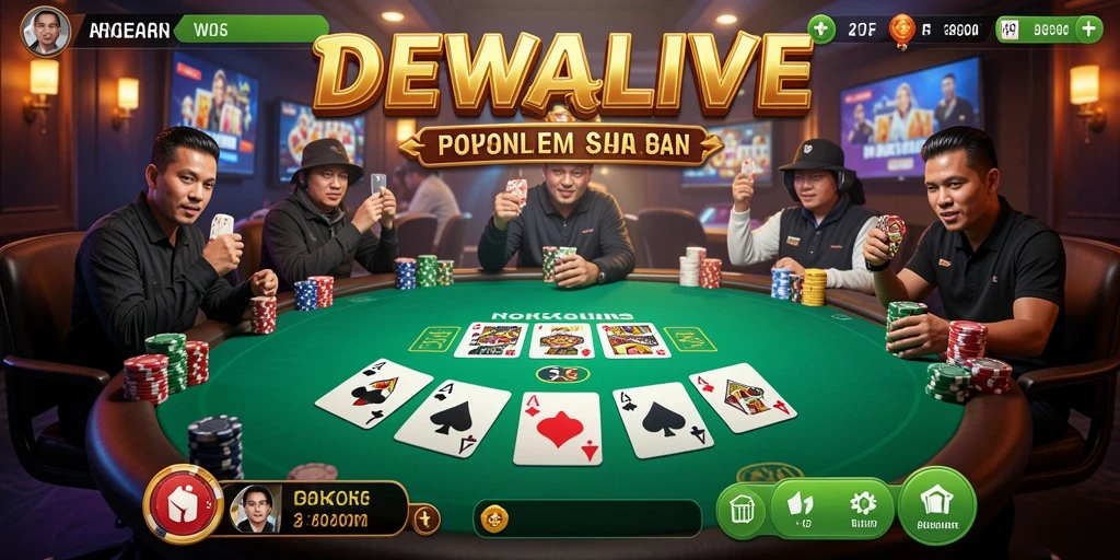 Tangkapan layar dari gameplay seru DEWALIVE Poker.