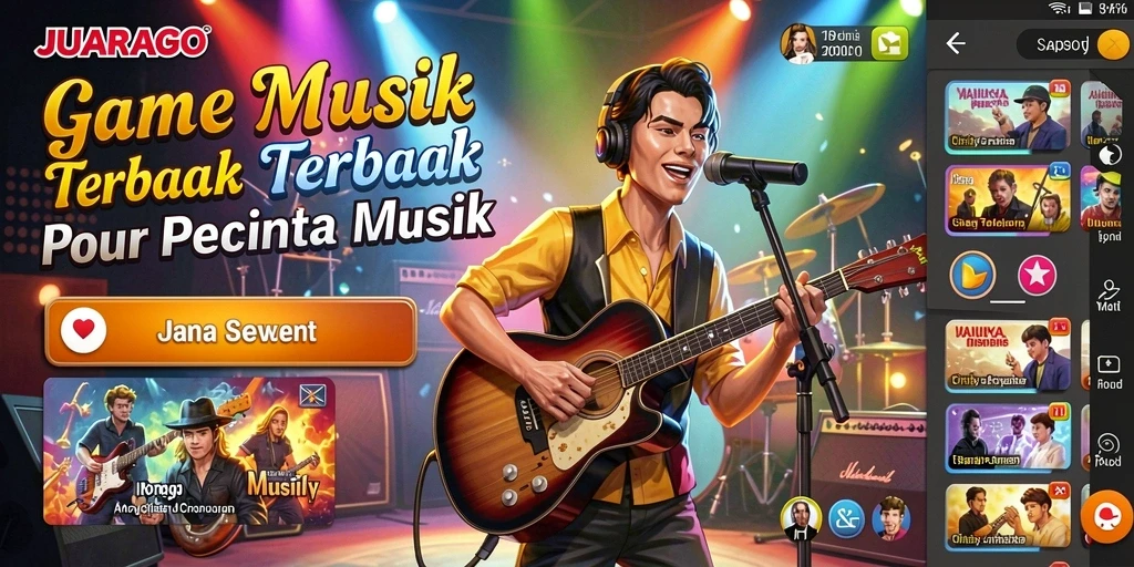 Tampilan gameplay JUARAGO yang penuh warna dan dinamis.