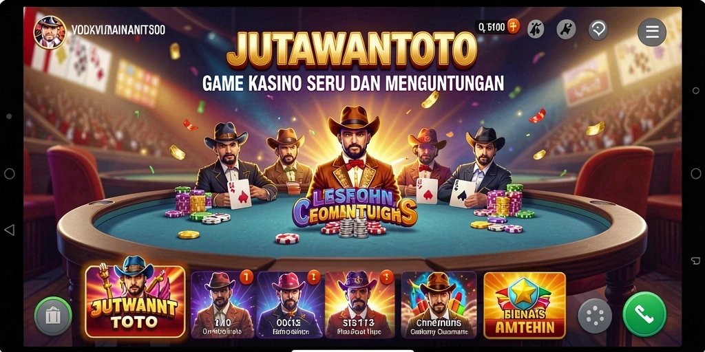 Tampilan gameplay seru di JUTAWANTOTO dengan berbagai pilihan permainan Kasino.