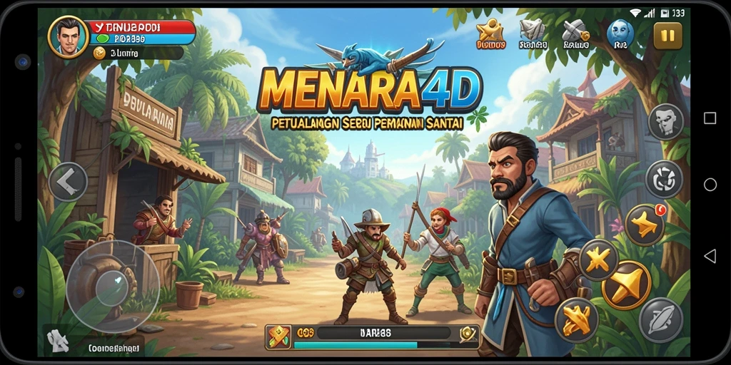 Tampilan gameplay MENARA4D yang penuh warna dan menyenangkan.