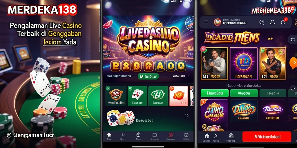 Screenshot dari gameplay langsung MERDEKA138 yang menampilkan dealer dan pemain.