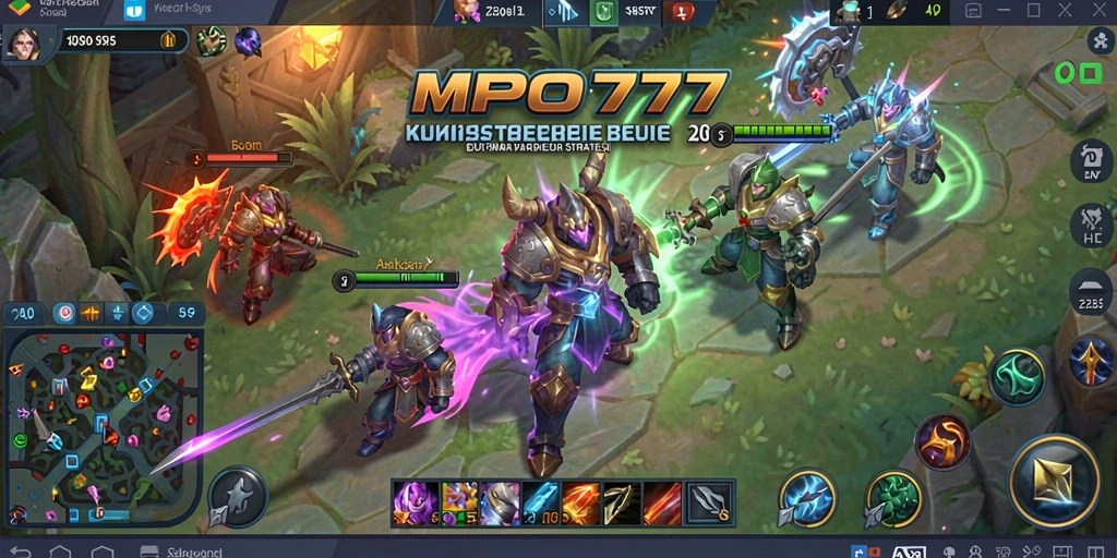 Tampilan gameplay seru dari MPO777 dengan karakter yang beraksi.