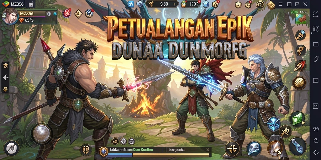 Screenshot MZ356 menampilkan gameplay seru dalam dunia MMORPG.