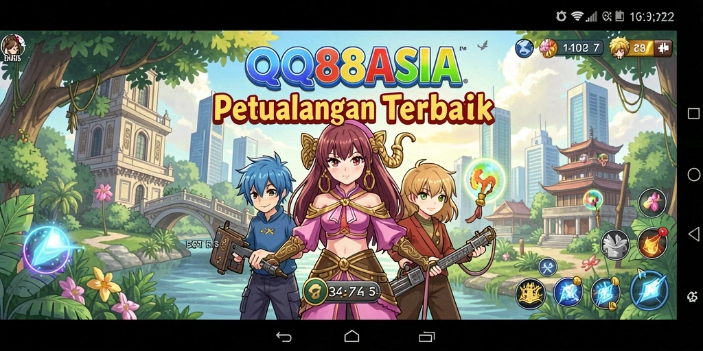 Tampilan menakjubkan dari gameplay QQ88ASIA yang penuh karakter anime.