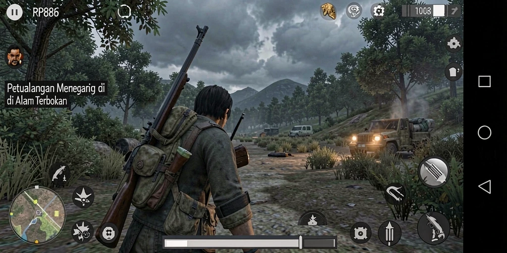 Tampilan gameplay yang seru dan mendebarkan dalam RP886.