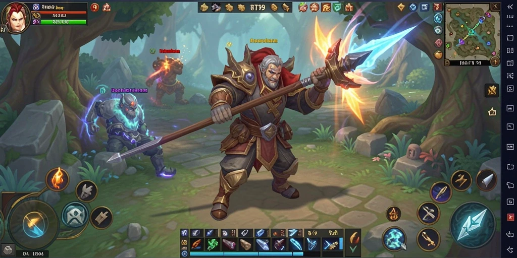 Screenshot menunjukkan pengalaman gameplay seru di RT99 dengan aksi pertempuran dinamis.