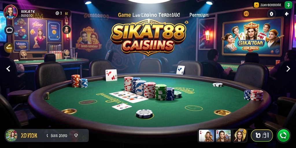 Screenshot SIKAT88 menampilkan dealer langsung dan gameplay seru di Live Casino.