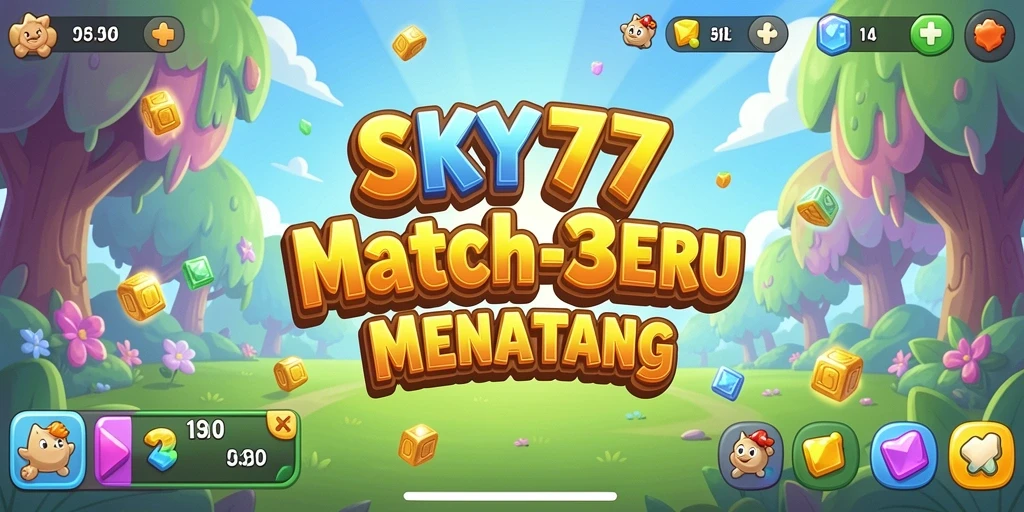 Tampilan gameplay seru dalam SKY77 yang penuh warna.