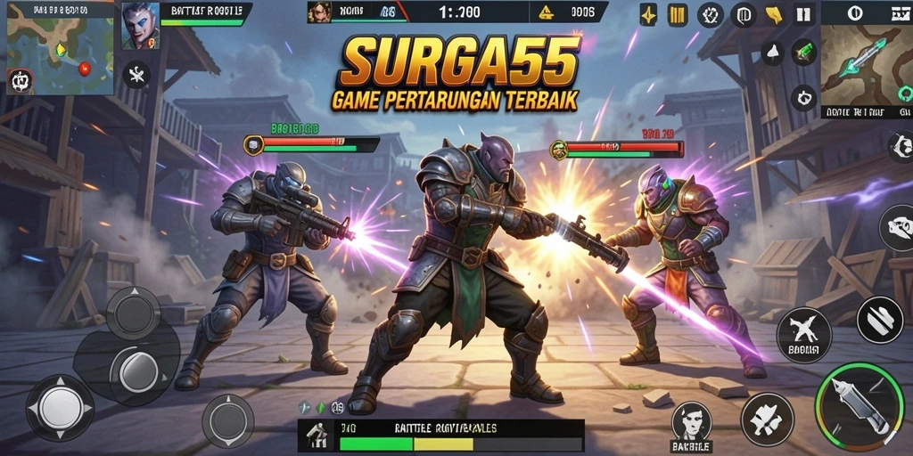 Tampilan gameplay mendebarkan di SURGA55 Battle Royale.