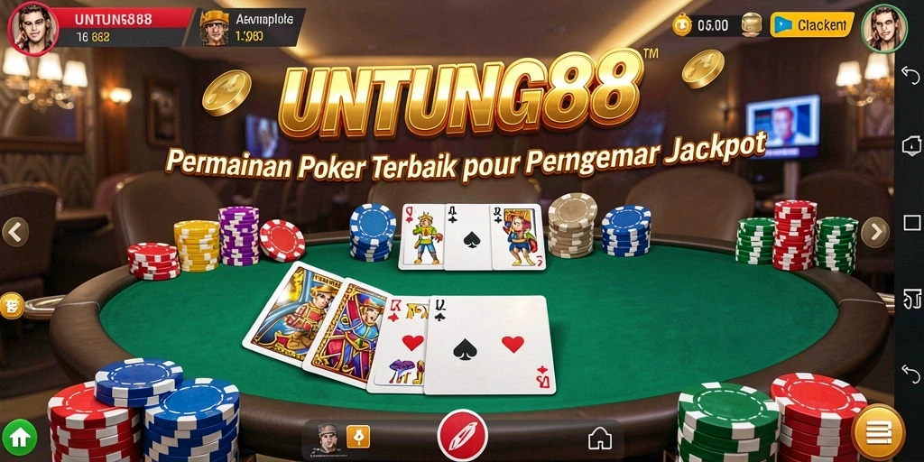 Screenshot UNTUNG88 menampilkan gameplay poker yang seru dan interaktif.