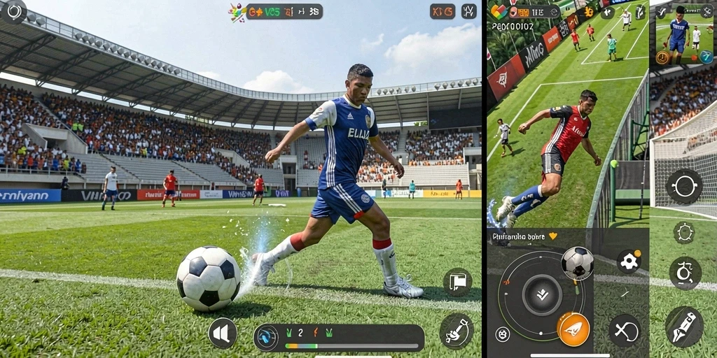 Screenshot VC5 menampilkan aksi seru dalam permainan olahraga.