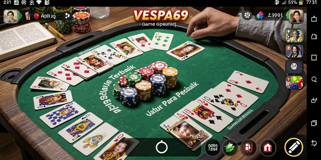 Tampilan gameplay seru VESPA69 saat bermain Gaple.