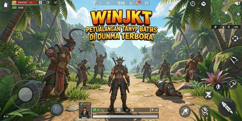 Screenshot tampilan gameplay epic di WINJKT saat menjelajahi dunia terbuka.