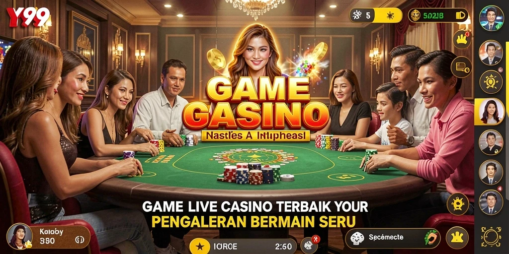 Screenshot gameplay Y89 menunjukkan suasana Live Casino yang mendebarkan.